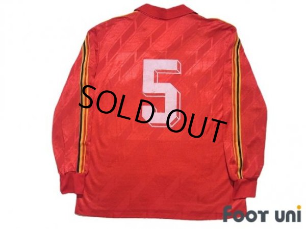 Photo2: Belgium 1986 Home Long Sleeve Shirt #5 (2)