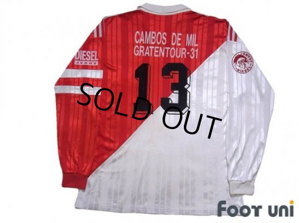 Photo2: AS Monaco 1992-1994 Home Long Sleeve Shirt #13 With sub-sponsor (2)