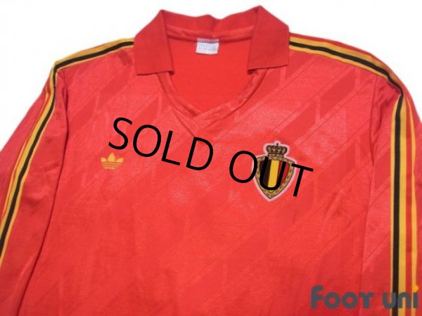 Photo3: Belgium 1986 Home Long Sleeve Shirt #5 (3)