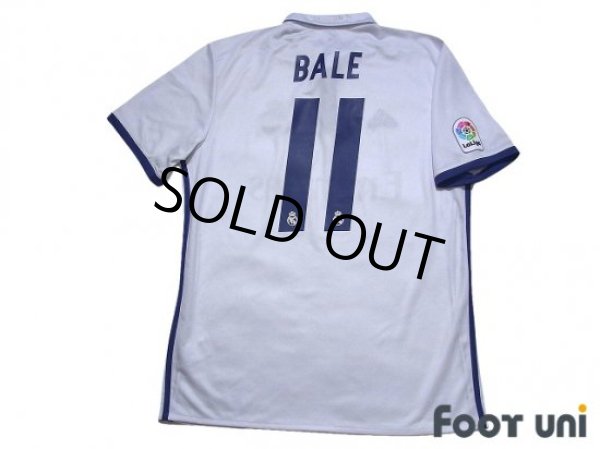 Photo2: Real Madrid 2016-2017 Home Shirt #11 Gareth Bale La Liga Patch/Badge (2)