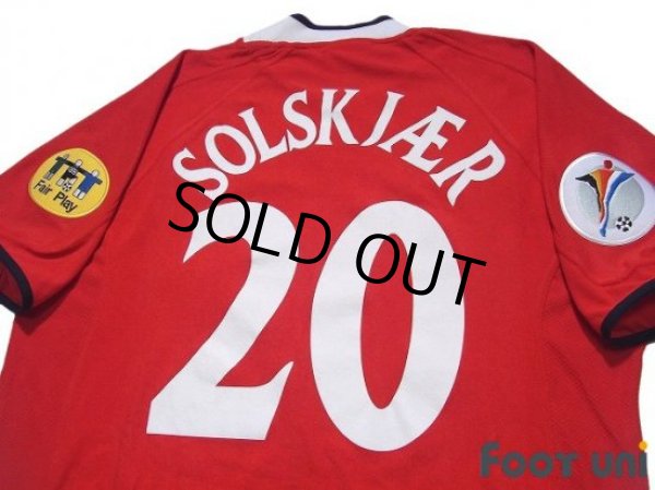 Photo4: Norway Euro 2000 Home Shirt #20 Solskjaer UEFA Euro 2000 Patch/Badge UEFA Fair Play Patch/Badge (4)