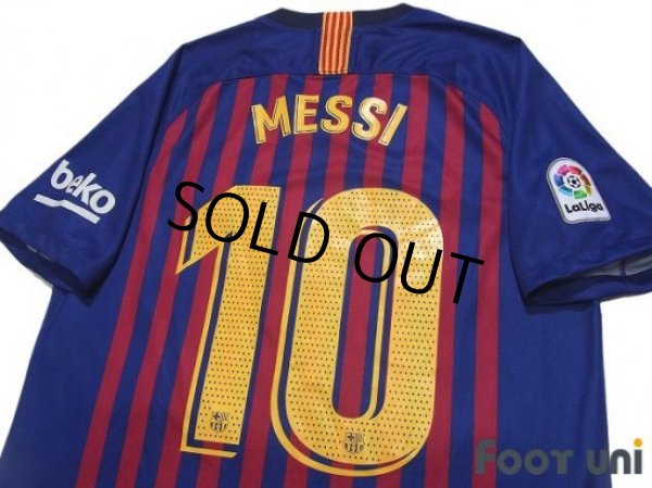 Photo4: FC Barcelona 2018-2019 Home Shirt and Shorts Set #10 Messi La Liga Patch/Badge (4)