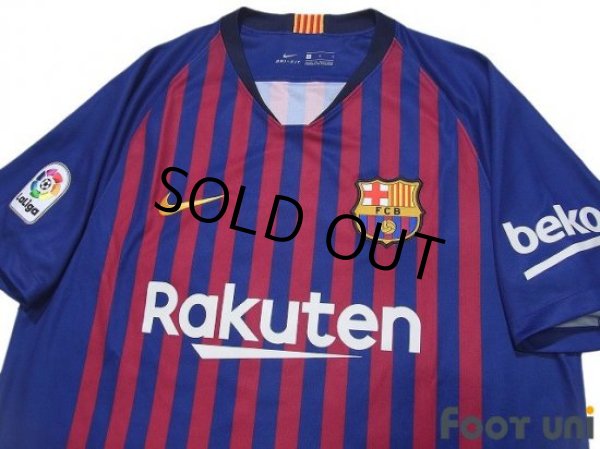 Photo3: FC Barcelona 2018-2019 Home Shirt and Shorts Set #10 Messi La Liga Patch/Badge (3)