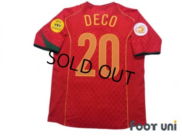 Photo2: Portugal Euro 2004 Home Shirt #20 Deco UEFA Euro 2004 Patch/Badge UEFA Fair Play Patch/Badge (2)