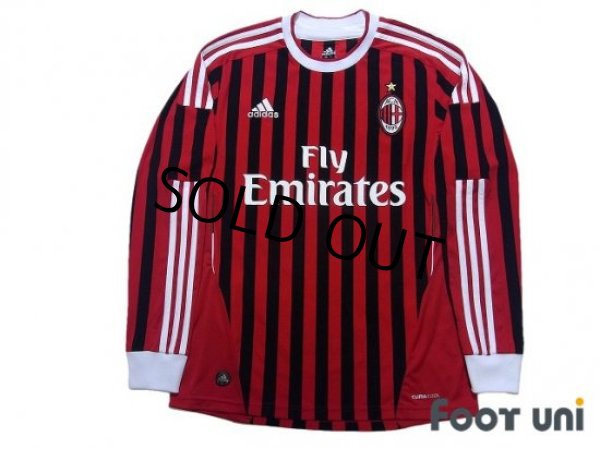 Photo1: AC Milan 2011-2012 Home Long Sleeve Shirt (1)