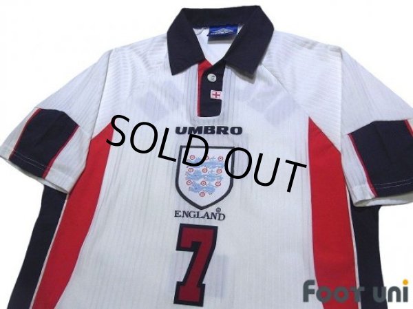 Photo3: England 1998 Home Shirt #7 Beckham (3)