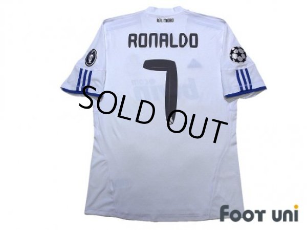 Photo2: Real Madrid 2010-2011 Home Shirt #7 Ronaldo Champions League Patch/Badge UEFA Champions League Trophy Patch - 9 (2)