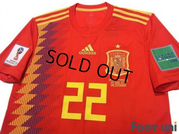 Photo3: Spain 2018 Home Shirt #22 Isco FIFA World Cup Russia 2018 Patch/Badge w/tags (3)