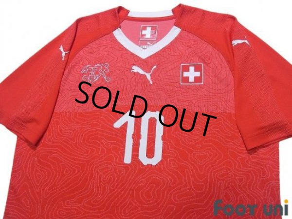 Photo3: Switzerland 2018 Home Shirt #10 Granit Xhaka (3)