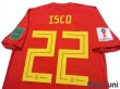 Photo4: Spain 2018 Home Shirt #22 Isco FIFA World Cup Russia 2018 Patch/Badge w/tags (4)