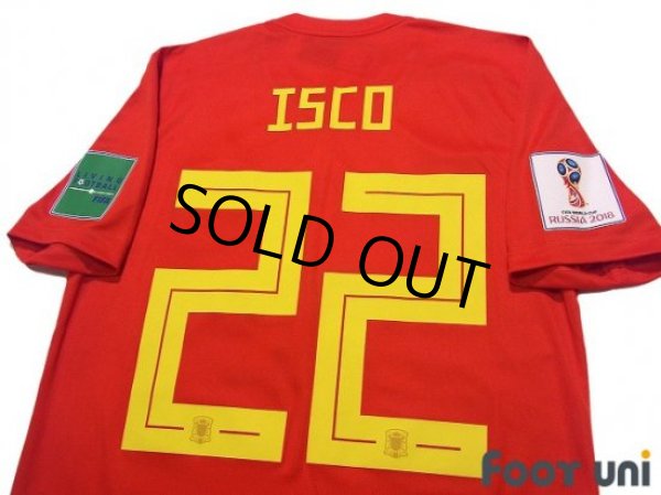 Photo4: Spain 2018 Home Shirt #22 Isco FIFA World Cup Russia 2018 Patch/Badge w/tags (4)