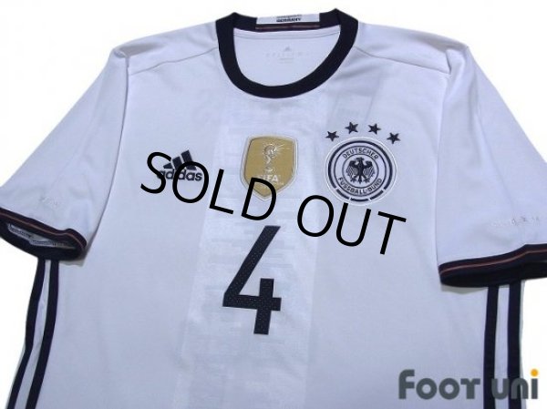 Photo3: Germany Euro 2016 Home Shirt #4 Howedes FIFA World Champions 2014 Patch/Badge w/tags (3)