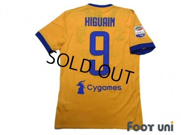 Photo2: Juventus 2017-2018 Away Shirt #9 Higuain Serie A Tim Patch/Badge w/tags (2)