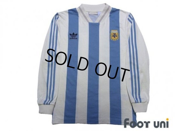 Photo1: Argentina 1992-1993 Home Reprint Long Sleeve Shirt #10 (1)