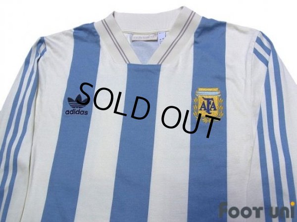 Photo3: Argentina 1992-1993 Home Reprint Long Sleeve Shirt #10 (3)