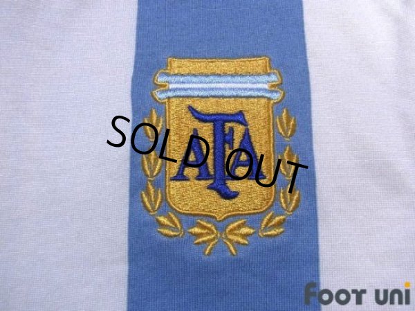 Photo6: Argentina 1992-1993 Home Reprint Long Sleeve Shirt #10 (6)