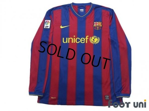 Photo1: FC Barcelona 2009-2010 Home Long Sleeve Shirt LFP Patch/Badge (1)