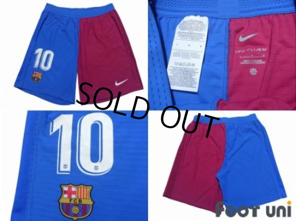 Photo8: FC Barcelona 2021-2022 Home Authentic Shirt and Shorts Set #10 Messi La Liga Patch/Badge (8)