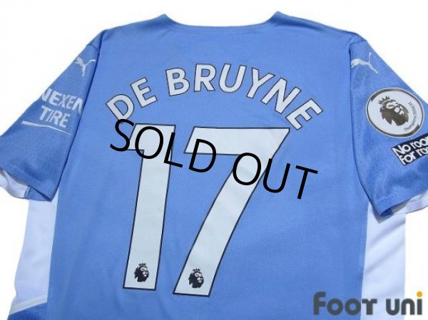 Photo4: Manchester City 2021-2022 Home Authentic Shirt and Shorts Set #17 De Bruyne (4)