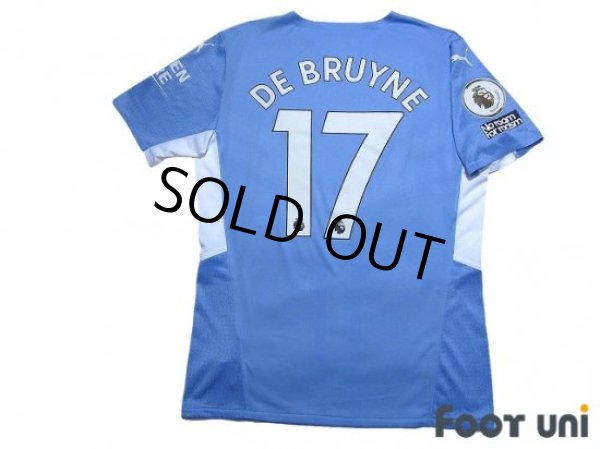 Photo2: Manchester City 2021-2022 Home Authentic Shirt and Shorts Set #17 De Bruyne (2)