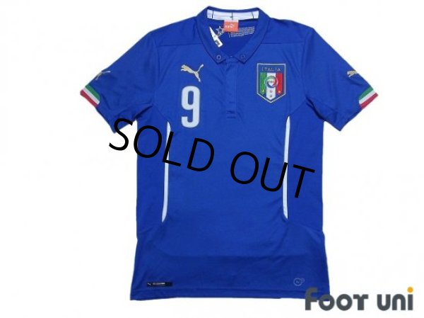 Photo1: Italy 2014 Home Shirt #9 Balotelli w/tags (1)