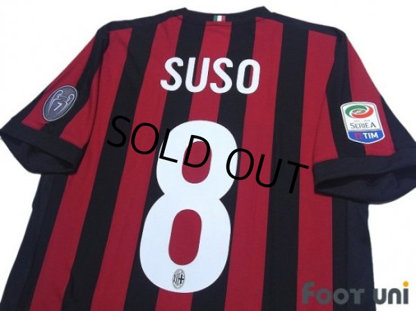 Photo4: AC Milan 2017-2018 Home Shirt #8 Suso Serie A Tim Patch/Badge (4)