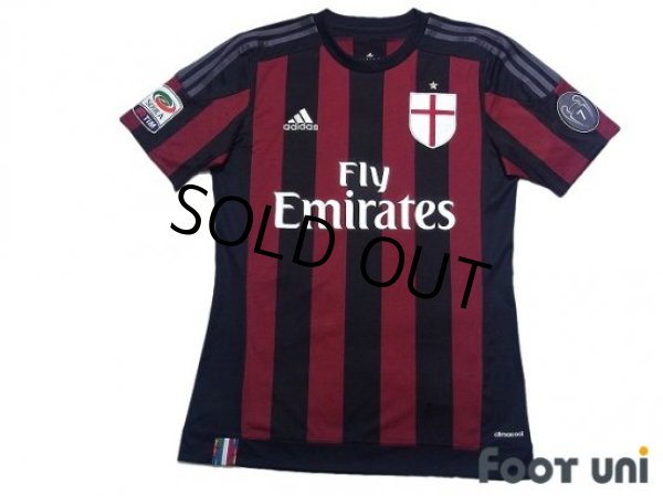 Photo1: AC Milan 2015-2016 Home Shirt #10 Keisuke Honda (1)