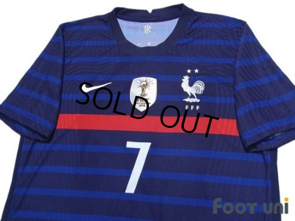Photo3: France Euro 2020-2021 Home Authentic Shirt #7 Griezmann (3)