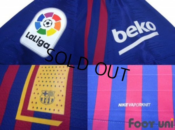 Photo7: FC Barcelona 2018-2019 Home Authentic Shirt #7 Coutinho La Liga Patch/Badge (7)