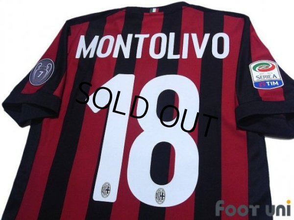 Photo4: AC Milan 2017-2018 Home Shirt #18 Montolivo Serie A Tim Patch/Badge w/tags (4)