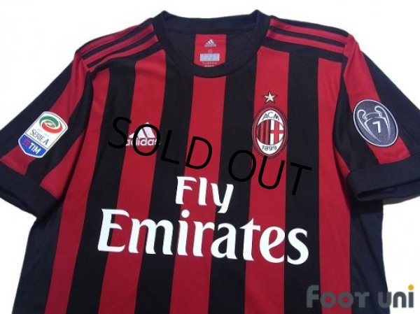 Photo3: AC Milan 2017-2018 Home Shirt #18 Montolivo Serie A Tim Patch/Badge w/tags (3)