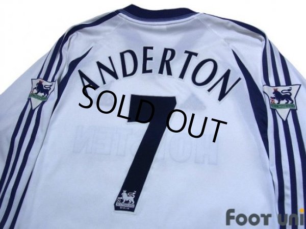 Photo4: Tottenham Hotspur 2001-2002 Home Long Sleeve Shirt #7 Anderton The F.A. Premier League Patch/Badge (4)
