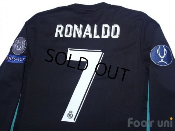 Photo4: Real Madrid 2017-2018 Away Long Sleeve Shirt #7 Cristiano Ronaldo (4)