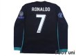 Photo2: Real Madrid 2017-2018 Away Long Sleeve Shirt #7 Cristiano Ronaldo (2)