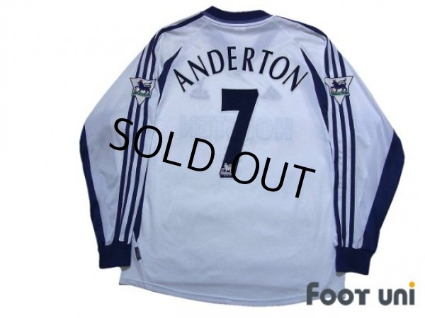 Photo2: Tottenham Hotspur 2001-2002 Home Long Sleeve Shirt #7 Anderton The F.A. Premier League Patch/Badge (2)