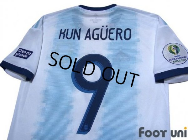 Photo4: Argentina 2019 Home Shirt #9 Kun Aguero Copa America Patch/Badge (4)