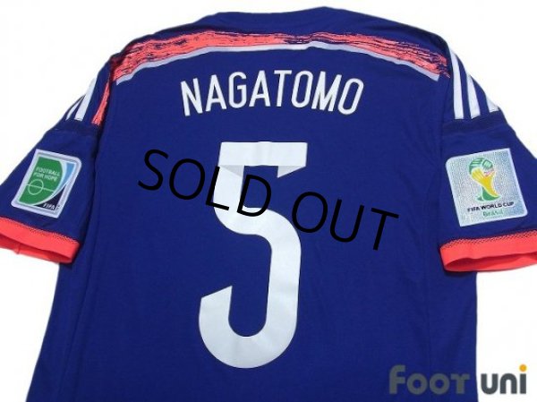 Photo4: Japan 2014 Home Authentic Shirt #5 Yuto Nagatomo FIFA World Cup Brazil Patch/Badge (4)