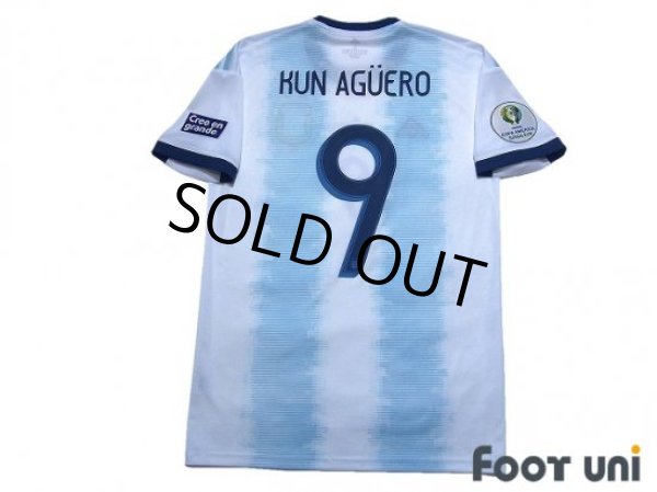 Photo2: Argentina 2019 Home Shirt #9 Kun Aguero Copa America Patch/Badge (2)