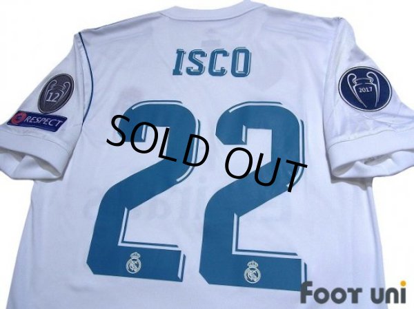 Photo4: Real Madrid 2017-2018 Home Shirt #22 Isco Champions League Patch/Badge (4)