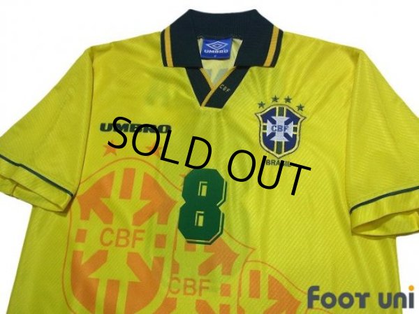 Photo3: Brazil 1995 Home Shirt #8 Dunga (3)
