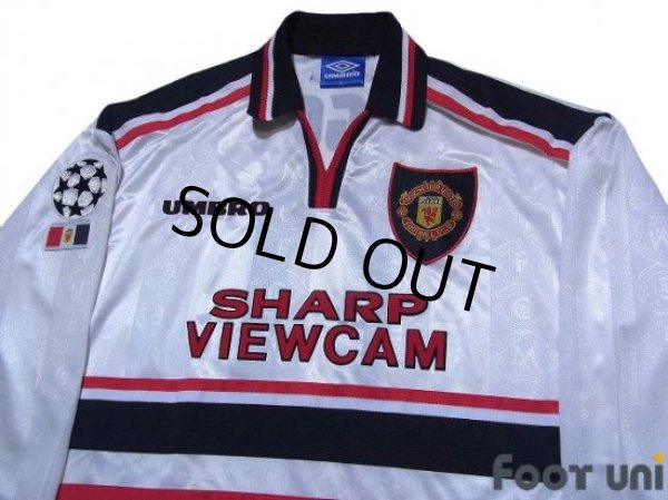 Photo3: Manchester United 1997-1999 Away Long Sleeve Shirt #11 Giggs Champions League Patch/Badge (3)