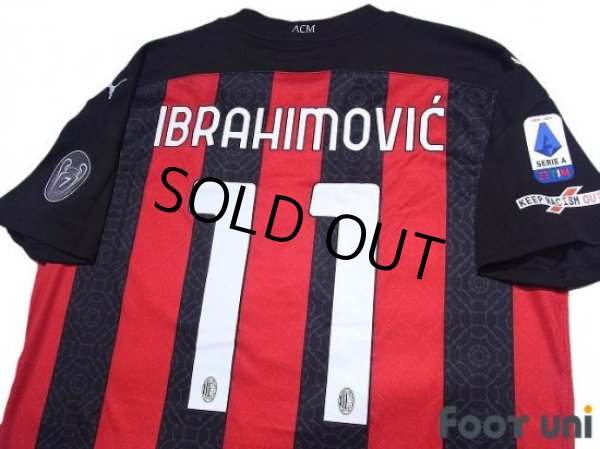 Photo4: AC Milan 2020-2021 Home Shirt #11 Ibrahimovic Serie A Tim Patch/Badge w/tags (4)