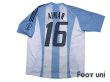 Photo2: Argentina 2002 Home Shirt #16 Aimar 2002 FIFA World Cup Korea Japan Patch/Badge (2)