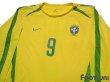 Photo3: Brazil 2002 Home Authentic Long Sleeve Shirt Jersey #9 Ronaldo (3)