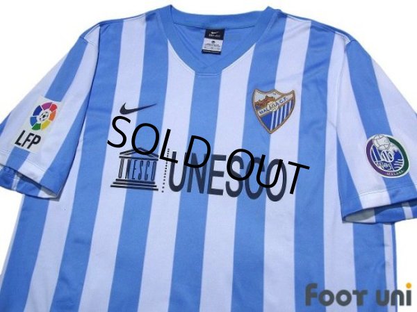 Photo3: Malaga 2014-2015 Home Shirt Jersey 110th Anniversary Model LFP Patch/Badge (3)