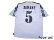Photo2: Real Madrid 2001-2002 Home Centenario Shirt Jersey #5 Zidane Champions League Model Centennial Patch/Badge (2)