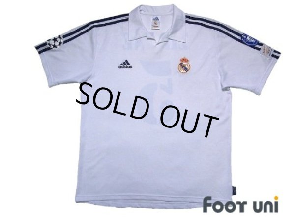 Photo1: Real Madrid 2001-2002 Home Centenario Shirt Jersey #5 Zidane Champions League Model Centennial Patch/Badge (1)