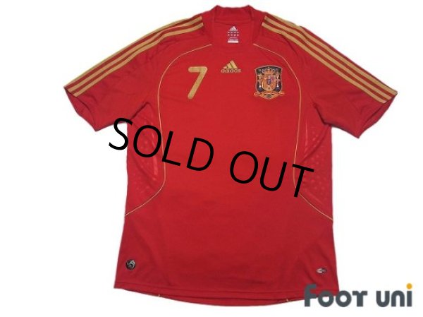 Photo1: Spain Euro2008 Home Shirt Jersey #7 David Villa (1)