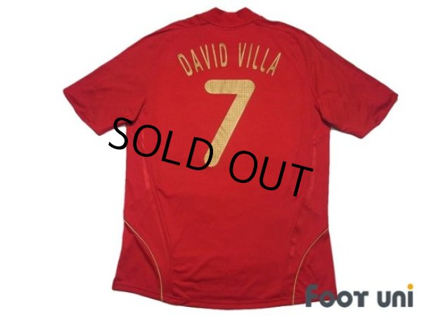 Spain Euro2008 Home Shirt Jersey #7 David Villa - Online