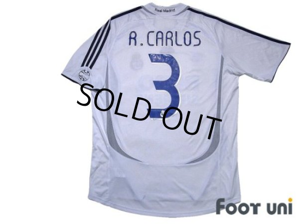 Photo2: Real Madrid 2006-2007 Home Shirt Jersey #3 Roberto Carlos (2)